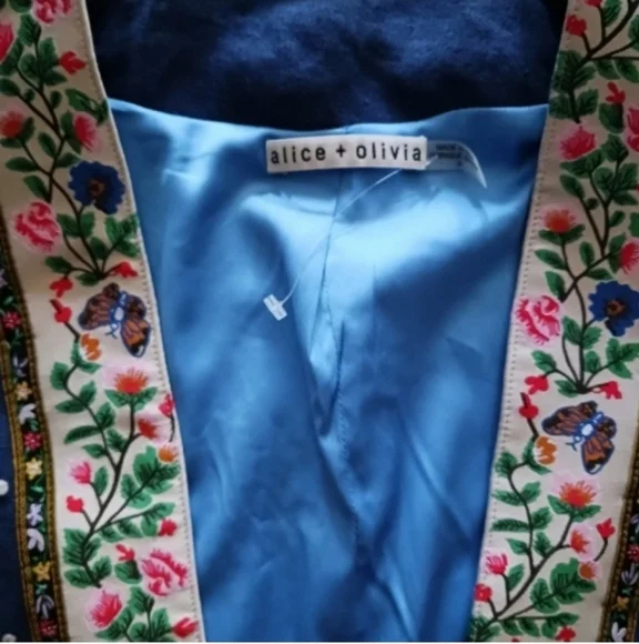 NWOT ALICE + OLIVIA JANICE EMBROIDERED jacket Size 0 - Picture 9 of 16